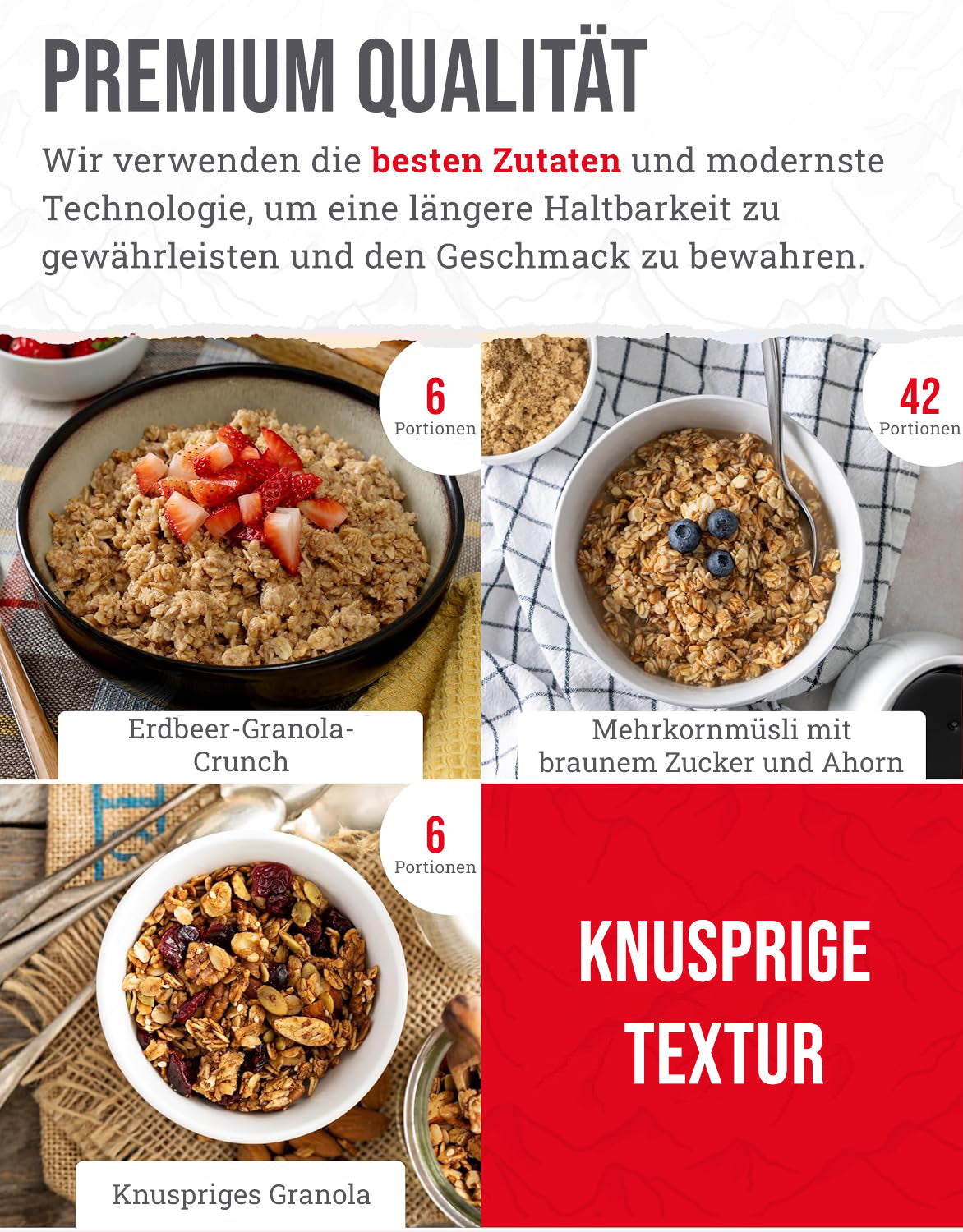 120 Frühstücks-Portionen, gefriergetrocknete vegetarische Mahlzeiten, bis zu 25 Jahre