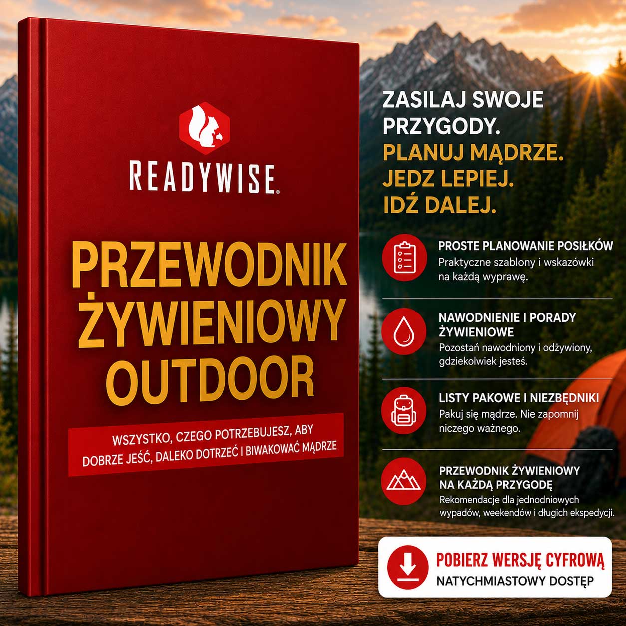 Kostenloser Outdoor-Guide – Erfahre, wie du Mahlzeiten planst, ausreichend hydriert bleibst und für jedes Abenteuer clever packst