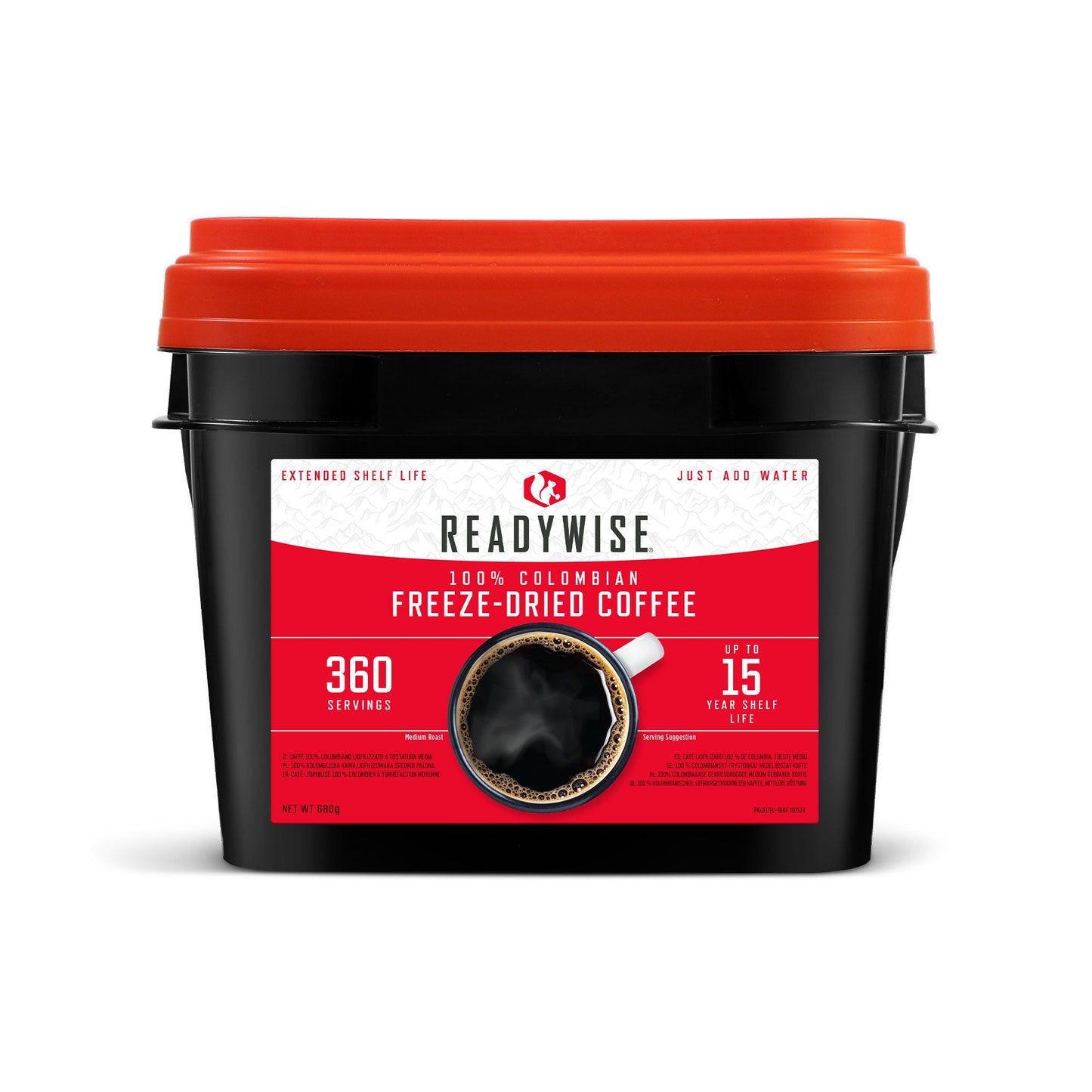 ReadyWise, 360 Portionen, Kaffeeeimer, bis zu 15 Jahre haltbar