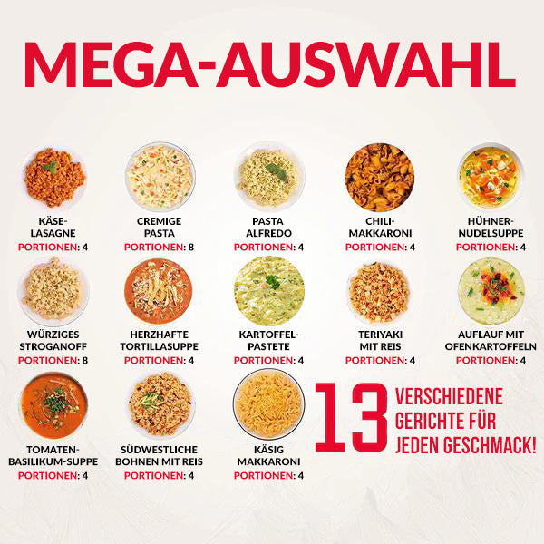 ReadyWise, 60 Portionen, Notration, Mittag- und Abendessen, Grab & Go Eimer, 13 Rezepte, Gefriergetrocknet, Langlebige Lebensmittelversorgung, Bis Zu 25 Jahre Haltbarkeit, Notfallnahrung