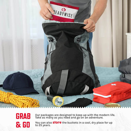 4320 Portionen im Vorratspaket für die langfristige Notversorgung mit Lebensmitteln