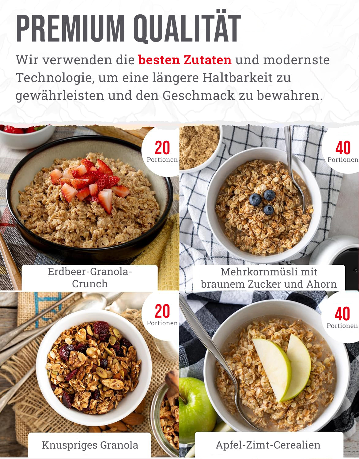 ReadyWise, 120 Portionen, Notration, Frühstück, Essensset zum Mitnehmen, 4 Rezepte, Gefriergetrocknet, Langlebige Lebensmittelversorgung, Bis Zu 25 Jahre Haltbarkeit, Notfallnahrung