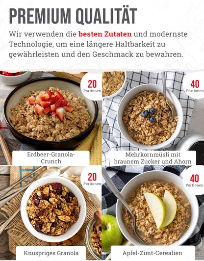 ReadyWise, 120 Portionen, Notration, Frühstück, Essensset zum Mitnehmen, 4 Rezepte, Gefriergetrocknet, Langlebige Lebensmittelversorgung, Bis Zu 25 Jahre Haltbarkeit, Notfallnahrung
