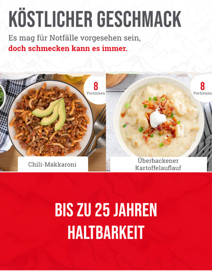 ReadyWise, 120 Portionen, Notration, Mittag- und Abendessen, Grab & Go Eimer, 13 Rezepte, Gefriergetrocknet, Langlebige Lebensmittelversorgung,Bis Zu 25 Jahre Haltbarkeit, Notfallnahrung, 14 Tage