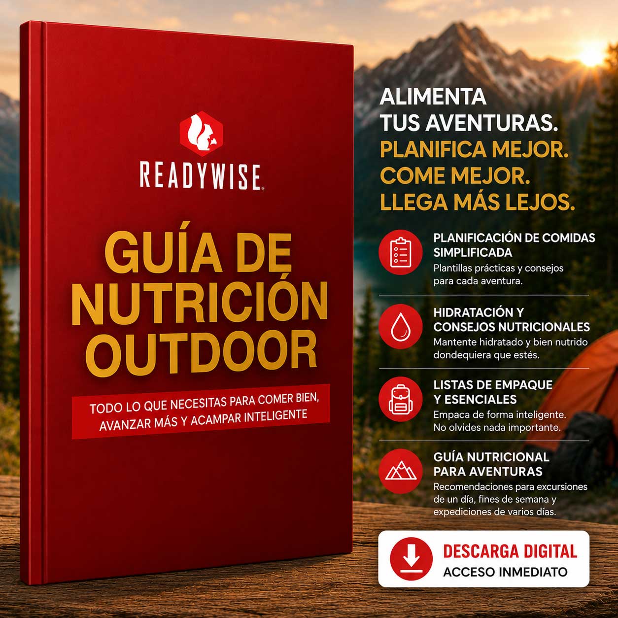 Kostenloser Outdoor-Guide – Erfahre, wie du Mahlzeiten planst, ausreichend hydriert bleibst und für jedes Abenteuer clever packst